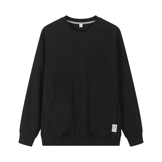 Varm Fleecegenser for Menn – Tykk 300G Langermet Genser med Lomme | Myk, Ensfarget og Komfortabel til Høst og Vinter