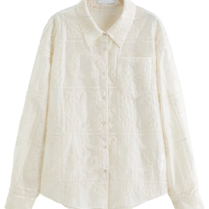 Lett Brodert Bluse til Dame – Elegant Sommertopp for Lag-på-Lag Stil