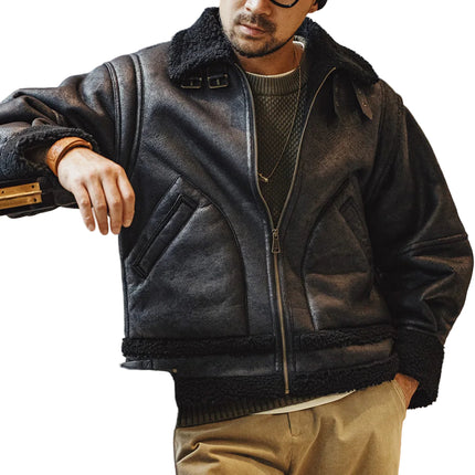 Vintage B3 Bomberjacke für Herren – Skinnjacke aus Fleece