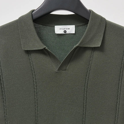 Sommer Polo T-skjorte til Herre – V-hals, Slim Fit & Britisk Stil