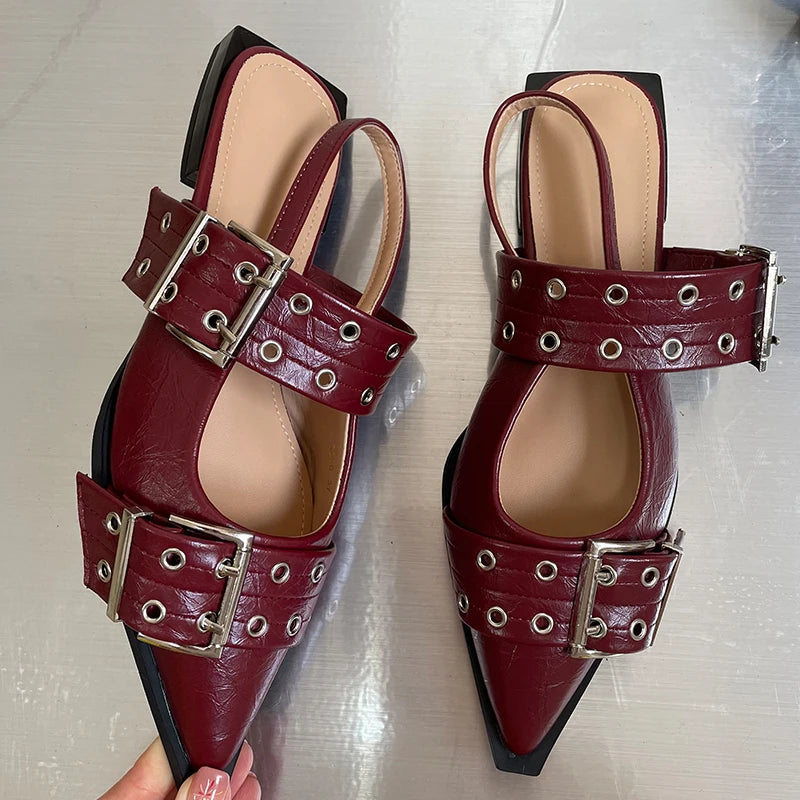 Elegante Slingback Flats med Spenne – Komfort og Stil for Damer