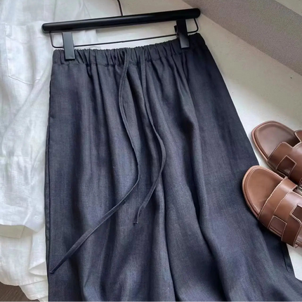 Linnebukser for Dame – Løse Wide-Leg Bukser med Snøring | Luftige, Komfortable og Stilrene Sommerbukser