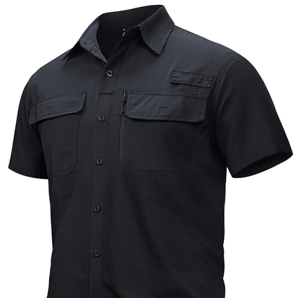 Hurtigtørkende Fiske- og Tur-Skjorte for Menn – UPF 50+ Solbeskyttelse | Pustende Skjorte med Mesh og Lommer