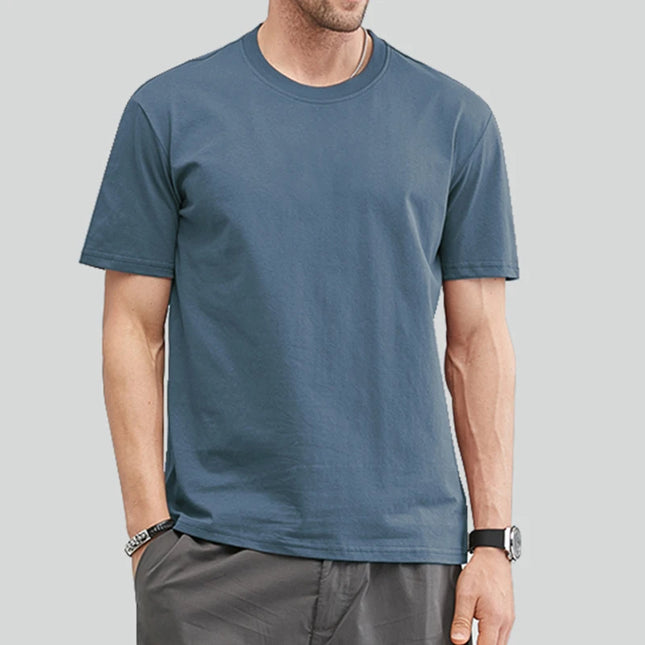 Unisex Basic T-skjorte i 100% Bomull – Oversized Ensfarget Topp for Menn, Kvinner og Ungdom | Komfortabel Sommertee