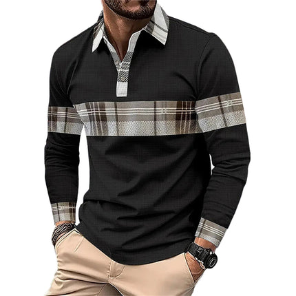 Langermet Poloskjorte for Menn – Pustende og Lett T-skjorte med Krage | Elegant og Komfortabel til Vår og Høst