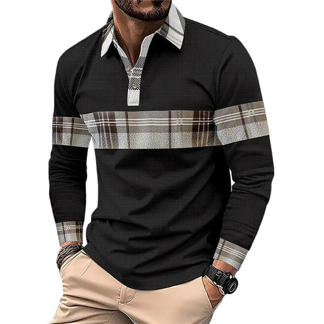 Langermet Poloskjorte for Menn – Pustende og Lett T-skjorte med Krage | Elegant og Komfortabel til Vår og Høst