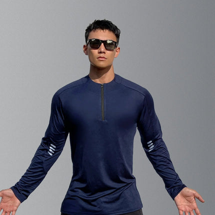 Herre Sport T-skjorte med Lange Ermer – Pustende & Quick Dry