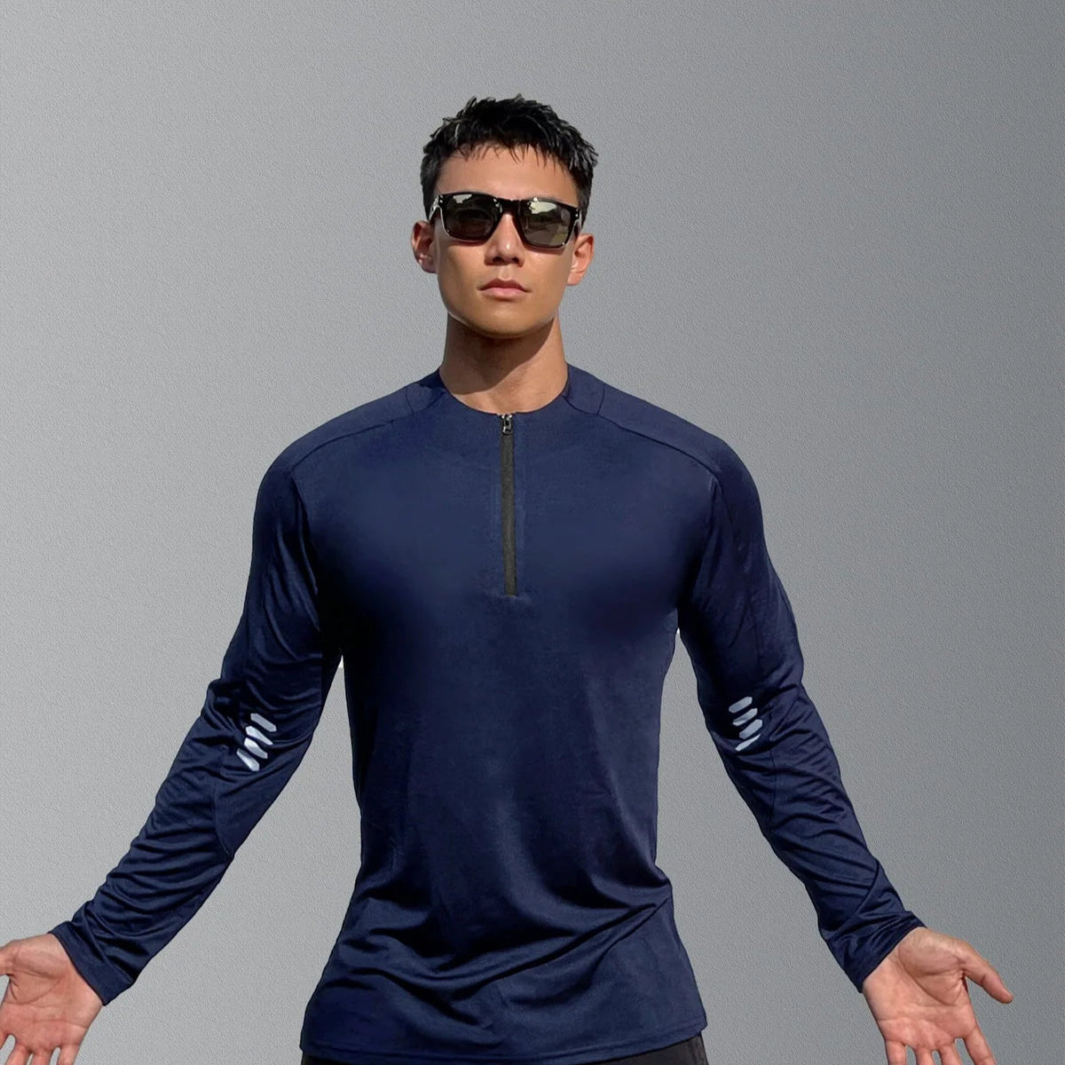 Herre Sport T-skjorte med Lange Ermer – Pustende & Quick Dry