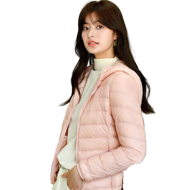 Dame Dunjakke med Hette – Ultralett & Kort Pufferjakke | Vindavvisende & Pustende