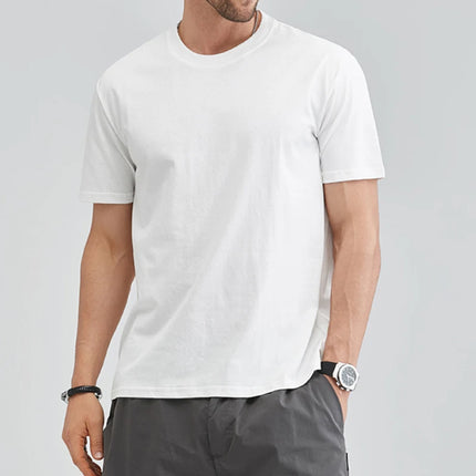 Unisex Basic T-skjorte i 100% Bomull – Oversized Ensfarget Topp for Menn, Kvinner og Ungdom | Komfortabel Sommertee