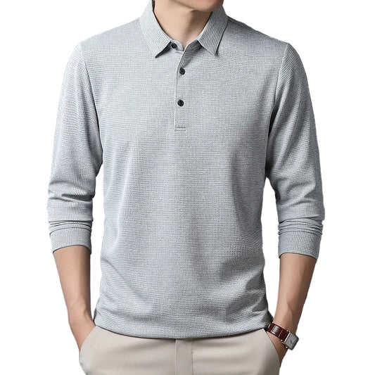 Herre Polo Langermet T-skjorte – Stilren Business Casual Top