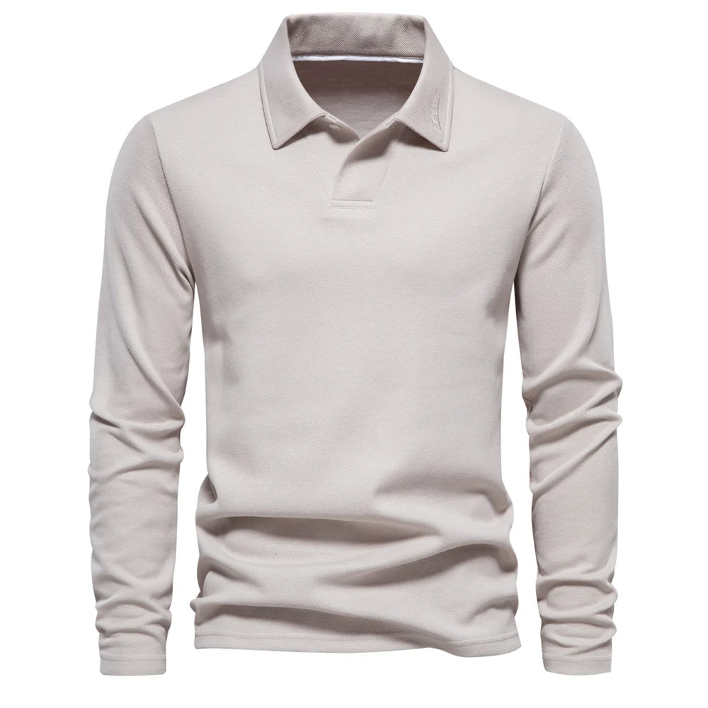 Herre Polo Skjorte med Broderi – Klassisk Krage & Luksuriøs Golfstil