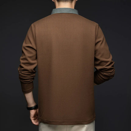 Herregenser med Skjortekrage – Strikket Langermet Genser til Høst og Vinter | Elegant og Komfortabel Topp i Klassisk Stil