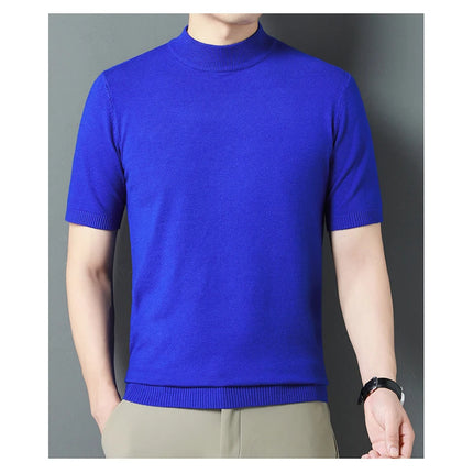 Kortermet Tynn Strikkegenser for Menn – Halvhøy Hals | Elegant og Pustende Genser i Flere Farger
