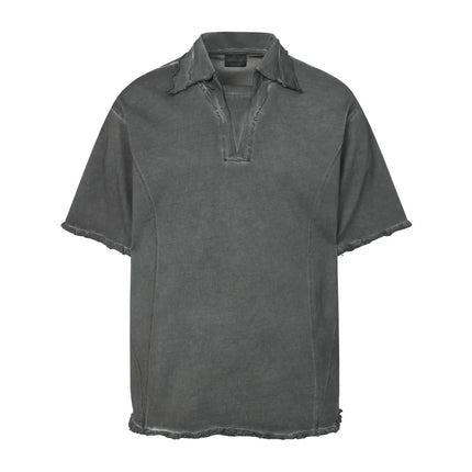 Retro Polo T-skjorte til Herre – Distressed Safari Stil & Løs Passform