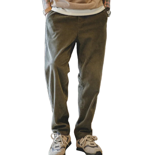 Cordfløyelsbukser for Menn – Vintage Stil med Elastisk Liv | Løse, Komfortable og Klassiske Herrebukser