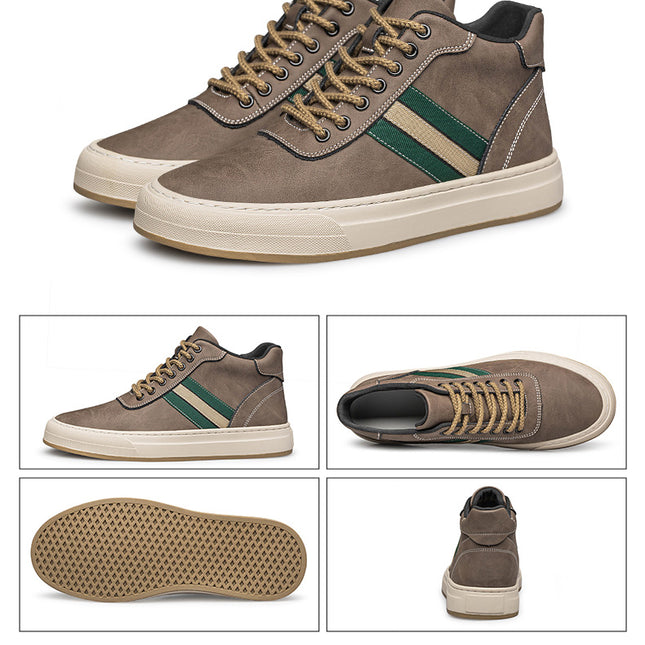 Herresneakers i Ekte Skinn – Øker Høyden med 7 cm | Stilrene Høye Løftesko