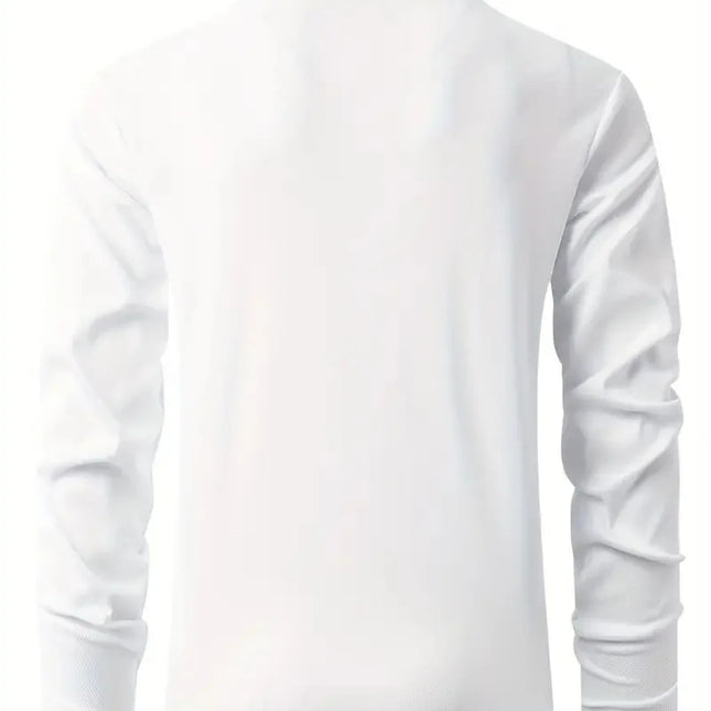 Langermet Polo for Menn – Klassisk Business-Casual Skjorte med Krage (Vår & Høst)