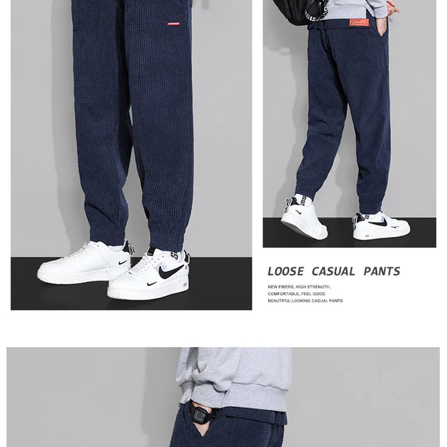 Trendy Cordfløyelsbukser for Herre – Løse og Komfortable Bukser til Høst og Vinter