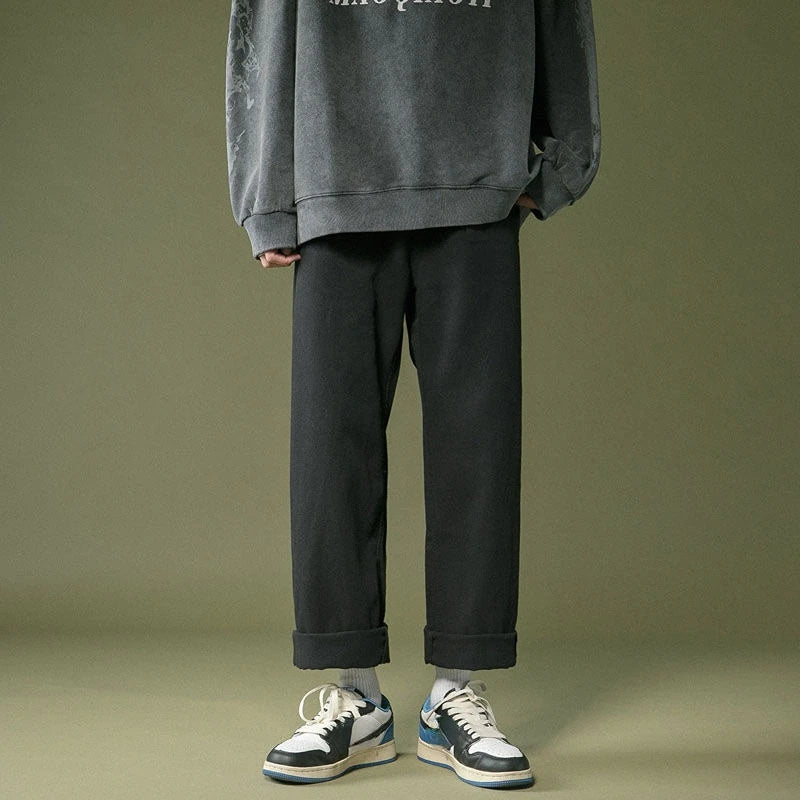 Vintage Herrebukse – Y2K Harajuku Inspirerte Bukser i Bomull og Polyester | Trendy Slim Fit & Casual Stil