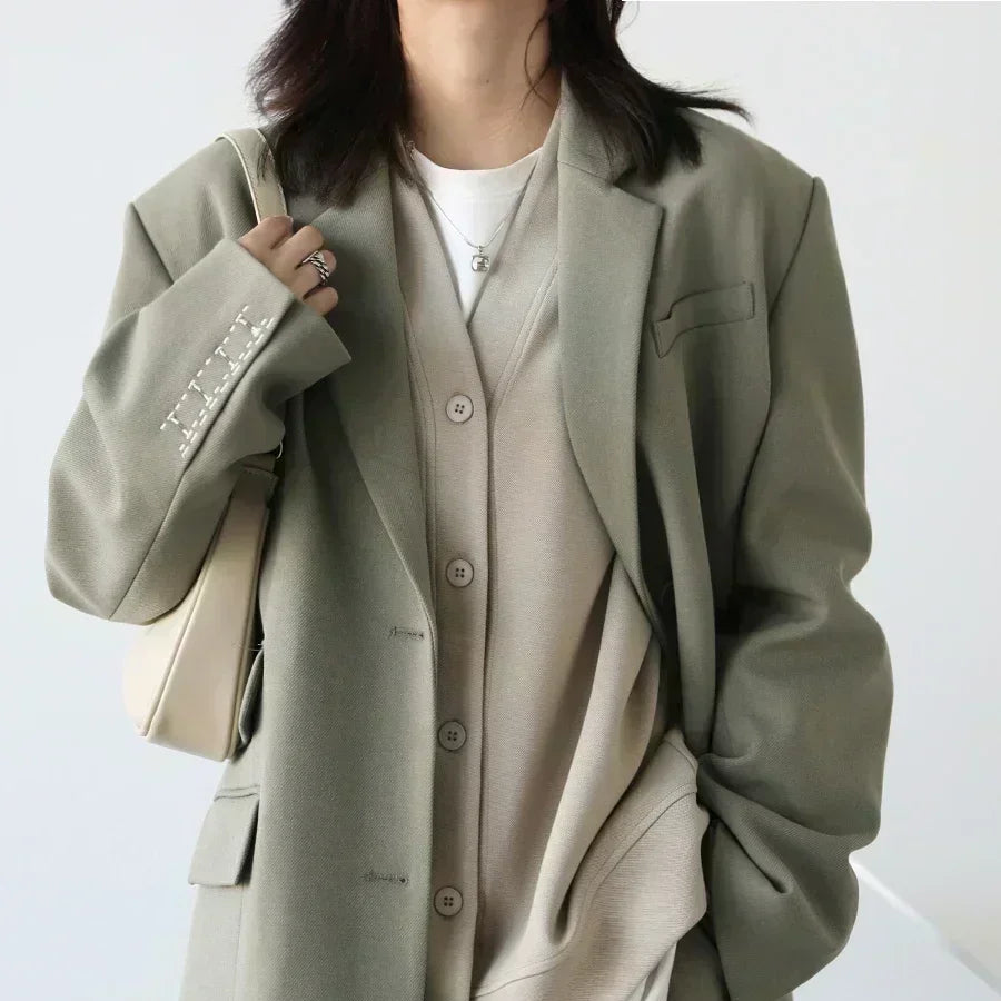 Koreansk V-halset Sweatshirt for Kvinner – Løs, Myk og Varm Genser til Høst og Vinter | Casual & Elegant