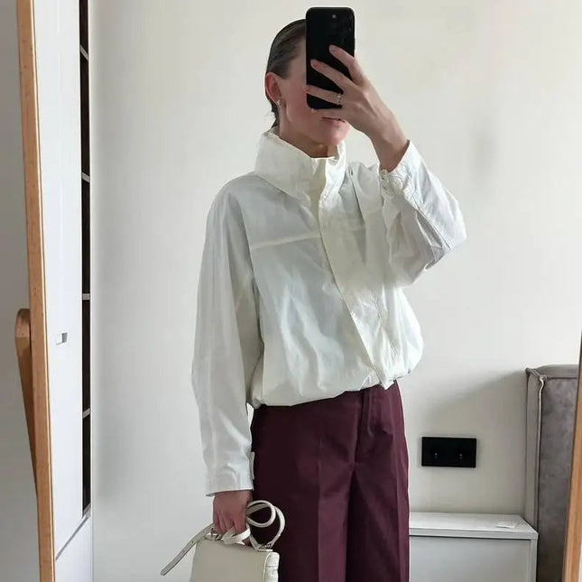 Vanntett Vindjakke for Dame – Lett Jakke med Hette & Høy Krage | Perfekt til Friluft & Hverdag