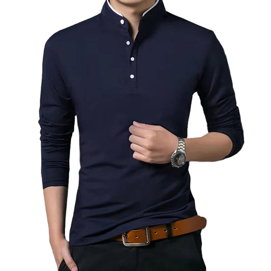 Herre Polo T-skjorte – Langermet, Pustende & Komfortabel | Business Casual & Sommer