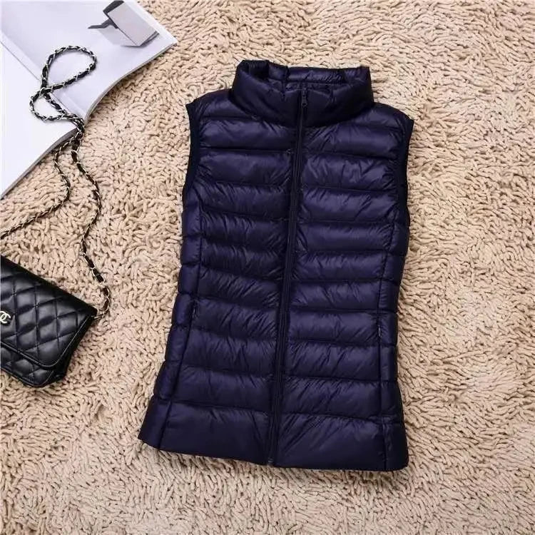 Dame Dunvest – Ultralett & Varm i Hvit Andedun | Puffer Vest Høst/Vinter 2025 (opptil 8XL)