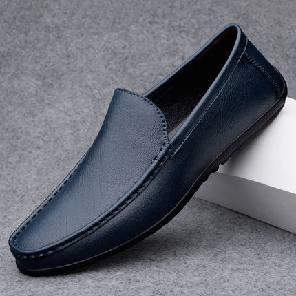 Herre Loafers i Ekte Skinn – Handgefertigte Slip-on-Mokassiner mit Myk Såle