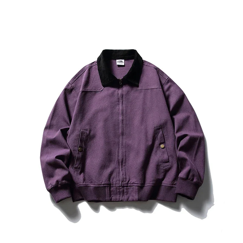 Unisex Vintage Bomberjakke – Løs Cargo Streetwear Jakke for Menn og Kvinner | Urban Cityboy Stil til Vår og Høst