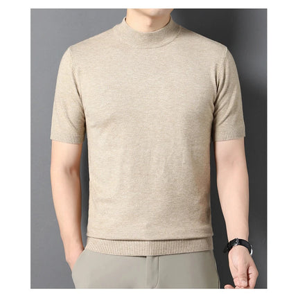 Kortermet Tynn Strikkegenser for Menn – Halvhøy Hals | Elegant og Pustende Genser i Flere Farger
