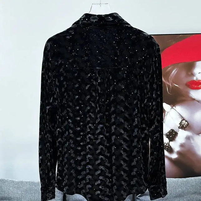 Fløyelsskjorte for Menn – Ensfarget og Trendy Design | Elegant og Varm Skjorte til Høst og Vinter 2024