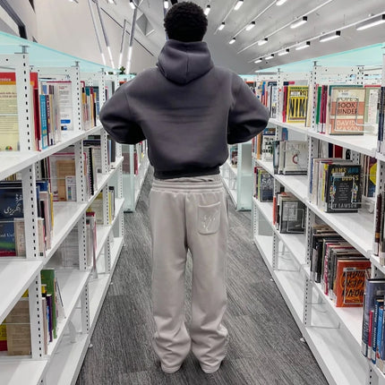 Unisex-Jogginghose im gotischen Streetwear-Stil – trendige Trainingshose mit doppelter Taille | Retro-Hip-Hop-Jogger in Bomull