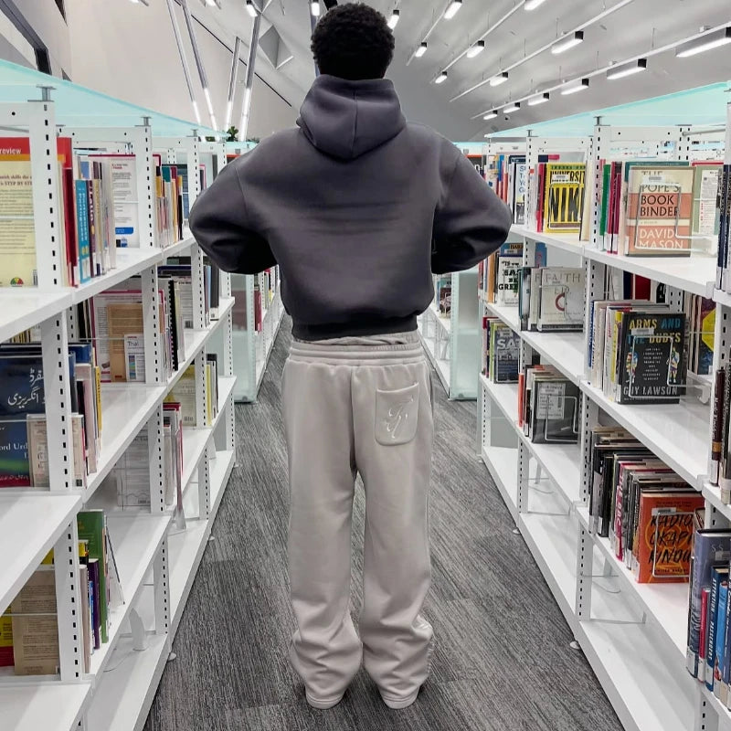 Unisex Joggebukser i Gotisk Streetwear-stil – Trendy Double Waist Track Pants | Retro Hip Hop Joggers i Bomull