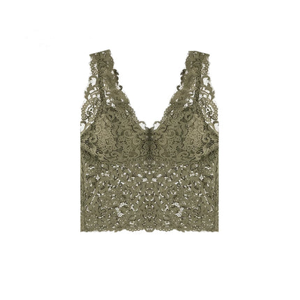 Blonde Camitopp til Dame – V-Hals Crop Top med Innebygde Brystinnlegg