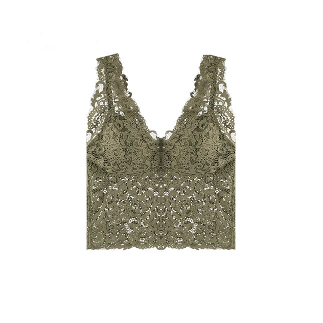 Blonde Camitopp til Dame – V-Hals Crop Top med Innebygde Brystinnlegg