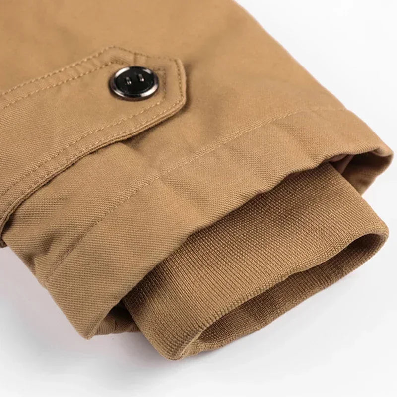 Herre Vinterjakke med Hette – Militærstil, Varm Parkas & Snøjakke