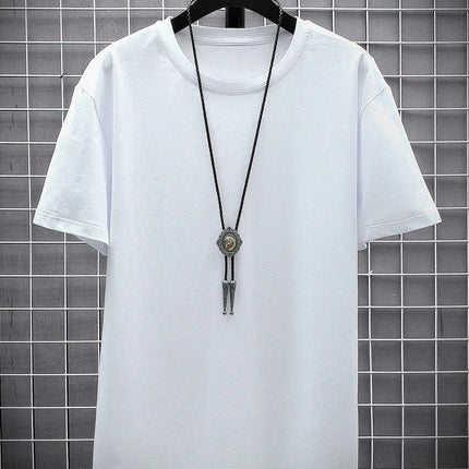 Oversized T-skjorte for Herre – Streetwear i Bomull med Print, Kort Erm og Løs Passform