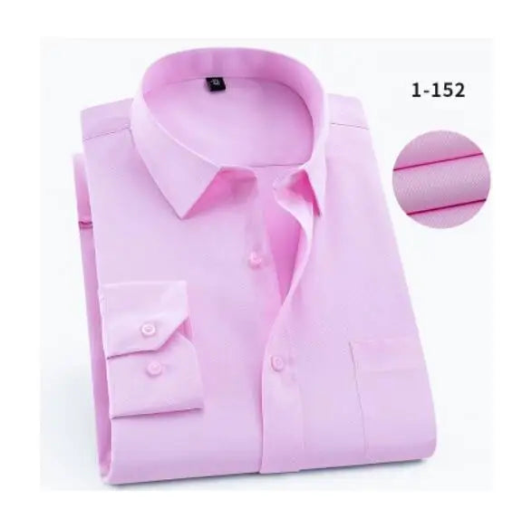 Formell Herreskjorte med Lange Ermer – Perfekt for Bryllup og Fest, Tilgjengelig i Store Størrelser (Opp til 14XL)