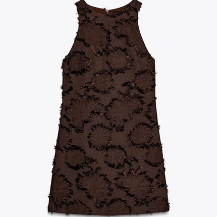 Strikket 2-delt sett til dame – slim fit kjole + kortermet jakke (tidlig høst)