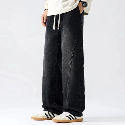 Retro Herrejeans – Løse, Rette Bukser i Amerikansk Stil | Casual Denim Bukser til Vår og Høst (2025)