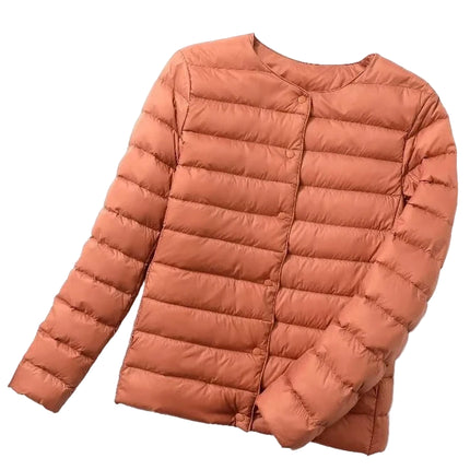 Dame Dunjakke – Ultralett & Slim Fit uten Krage | Varm, Vindavvisende & Lett Jakke