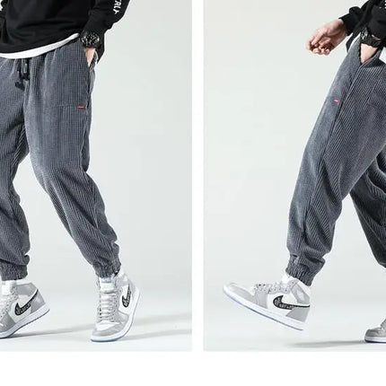 Trendy Cordfløyelsbukser for Herre – Løse og Komfortable Bukser til Høst og Vinter