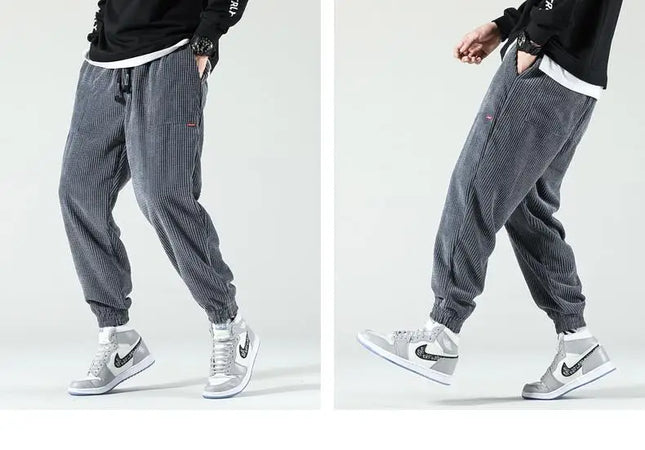 Trendy Cordfløyelsbukser for Herre – Løse og Komfortable Bukser til Høst og Vinter