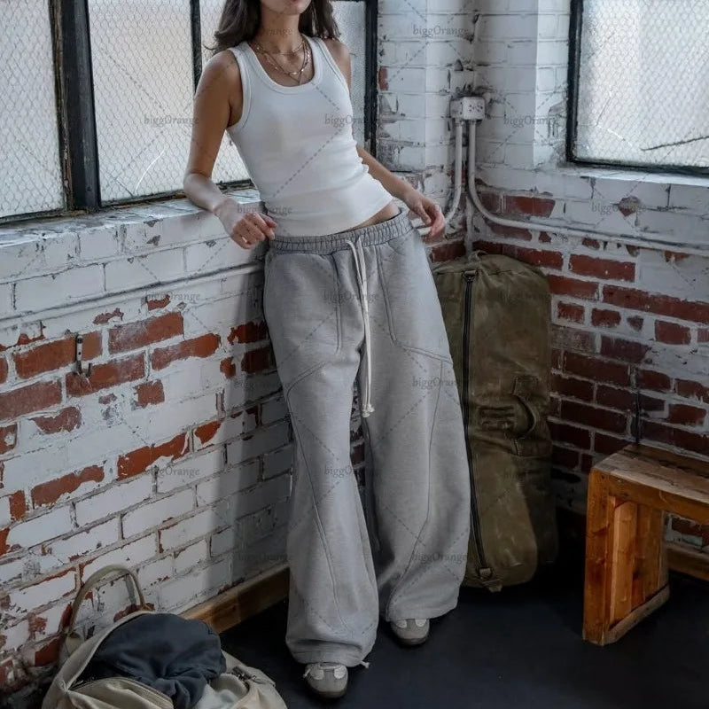 Y2K Streetwear Bukser – Unisex Vide Bukser i Retro Hip-Hop & Goth Stil | Løse, Rette Bukser til 2025 Street Fashion