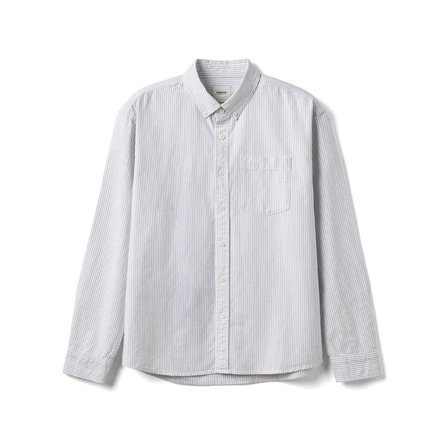 Klassisk Stripet Skjorte for Menn – Oversized Oxford Skjorte i 100 % Bomull | Smart Casual Stil til Høst og Vinter 2025