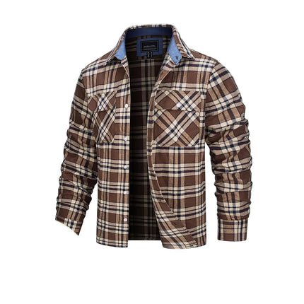 Oversized Rutete Skjortejakke for Menn – Lett Flanellskjorte med Lommer | Streetwear-inspirert Vår- og Høstjakke