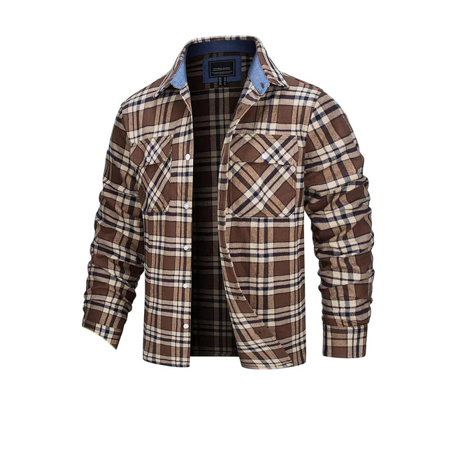 Oversized Rutete Skjortejakke for Menn – Lett Flanellskjorte med Lommer | Streetwear-inspirert Vår- og Høstjakke