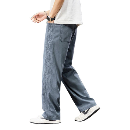 Sommerbukser for Herre i Lyocell – Løse, Vide Joggebukser med Elastisk Midje (opp til 5XL)