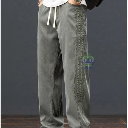 Sommerbukser for Herre i Lyocell – Løse, Vide Joggebukser med Elastisk Midje (opp til 5XL)